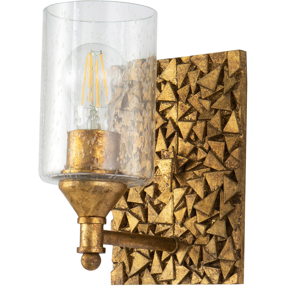 Mosaic 1 Light 6 inch Gold Bath Light Wall Light in Gold Leaf with Antique